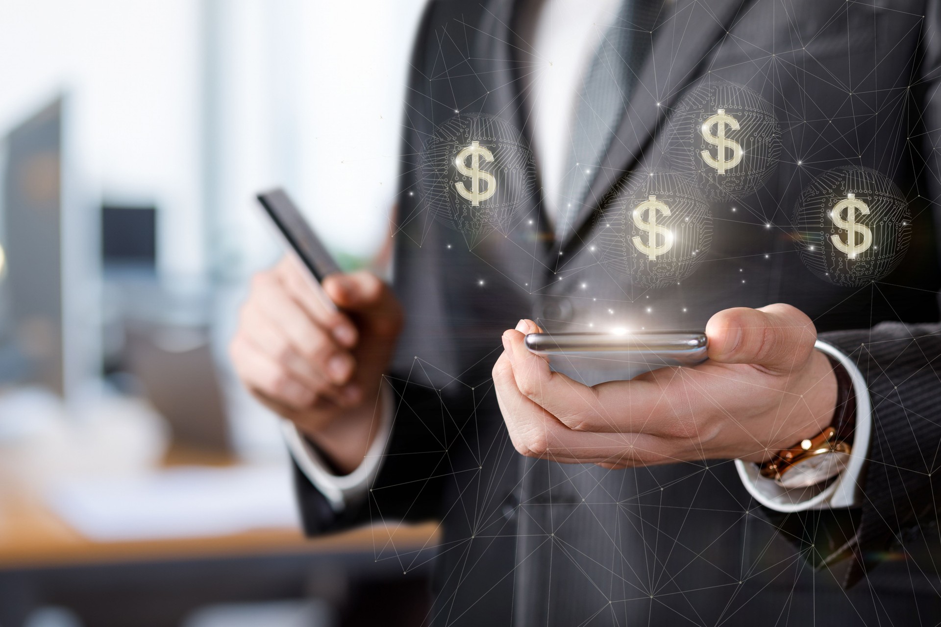 Concept Digital finance and mobile payments.